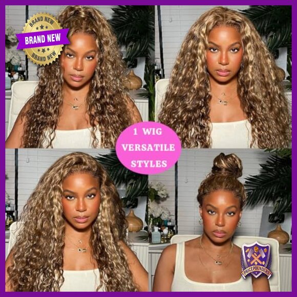 28 Inch Human Hair 360 Lace Front Wig Deep Wave Pre Plucked Glueless main image 6